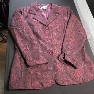 Coldwater‎ Creek Elegant Women's Red Textured Blazer